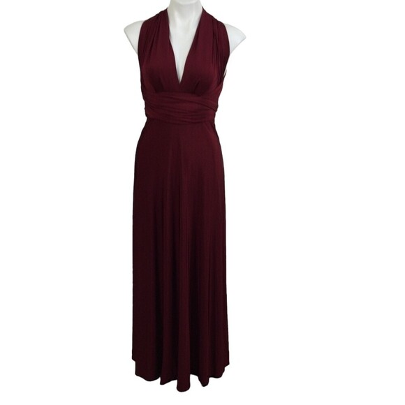 LULU’S Coveted Curated collected Always Stunning Convertible Burgundy Maxi Dress - Picture 9 of 9